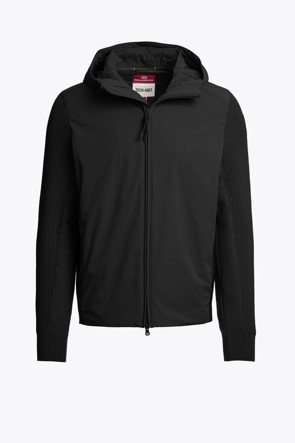 Parajumpers ROCHER RIVER - HYBRID CARDIGAN BLACK 26WMPMHYKT03P460541