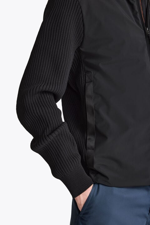 Parajumpers STEEL RIVER - CARDIGAN HYBRIDE BLACK 26WMPMHYKT04P460541