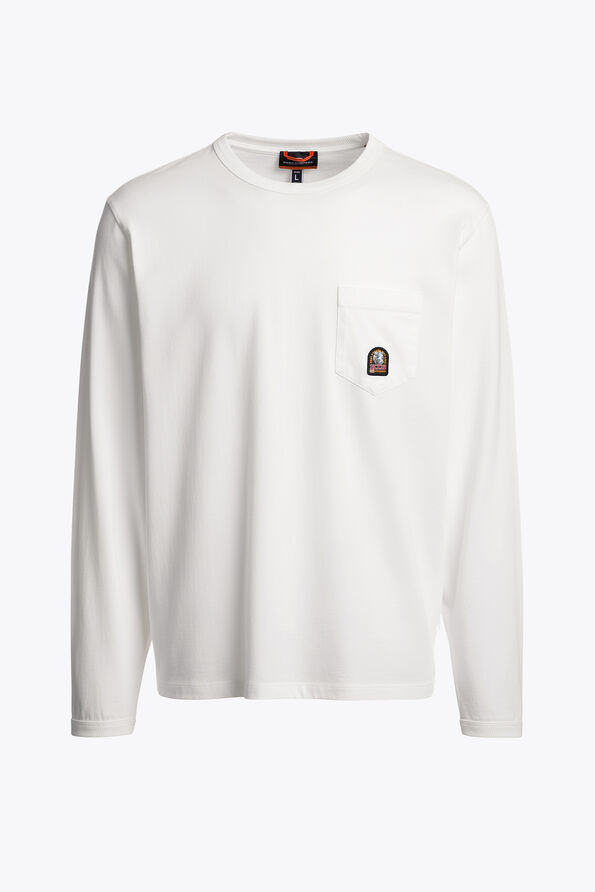 Parajumpers CASPIAN - T-SHIRT A MANICA LUNGA STAR WHITE 26SMPMTSRJ03P210290