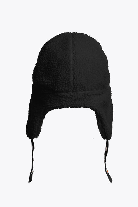 Parajumpers VEVEY - CURLY FLEECE JOCKEY HAT BLACK 26WMPAHAHA41PAN0541