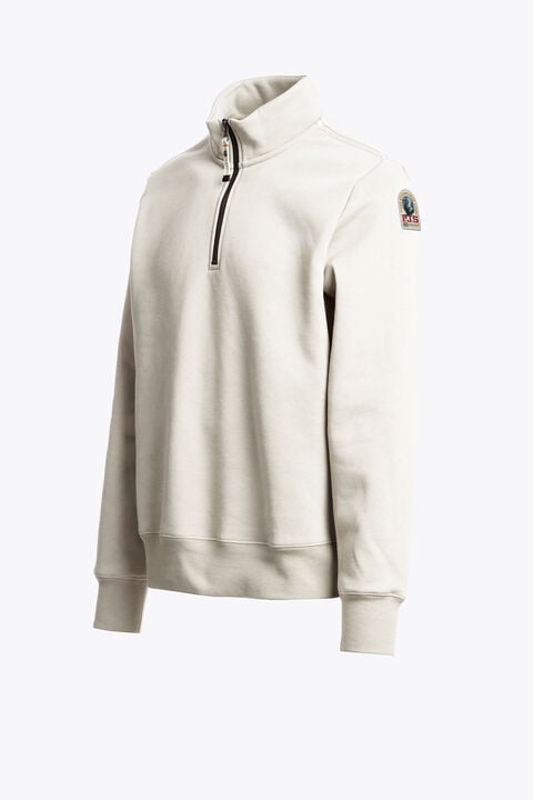 Parajumpers BROAD PEAK - 하프 집 플리스 WARM IVORY 26WMPMFLEY20P160132