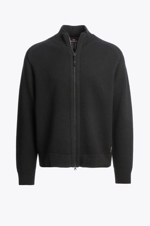 Parajumpers LEVICO - FULL-ZIP CARDIGAN BLACK 26WMPMKNLW03P280541