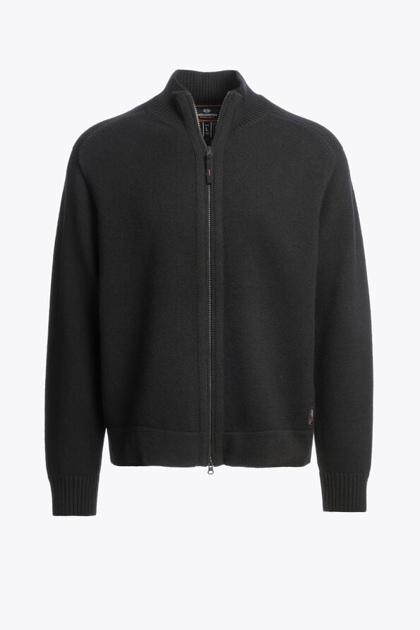 Parajumpers LEVICO - FULL-ZIP CARDIGAN BLACK 26WMPMKNLW03P280541