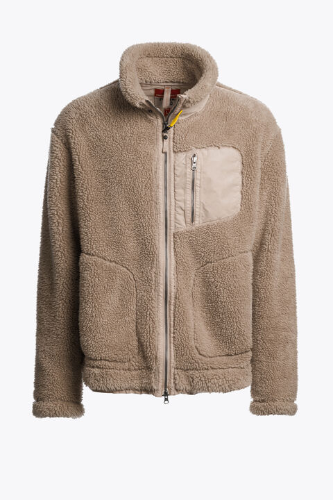 Parajumpers KIMBALL - CURLY FLEECE FULL-ZIP SWEAT MASTIC 25WMPMFLPY02P520772