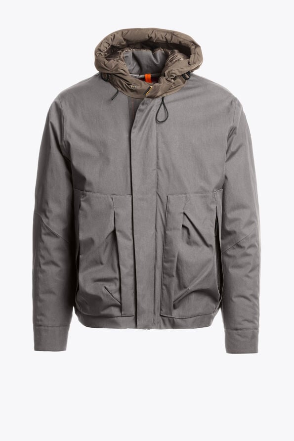 Parajumpers KOUGE - HOODED PUFFER NOWHERE - SLATE MUD 26WMPMJKBI01P22B073