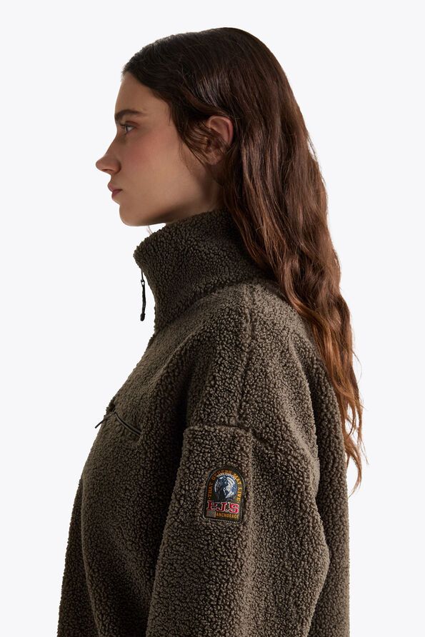 Parajumpers HONKA - HALF-ZIP SWEATSHIRT TAGGIA OLIVE 26WMPWFLPF34P640218
