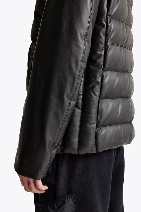 Parajumpers ERNIE - LEATHER JACKET BLACK 26WMPMJKLE02P040541