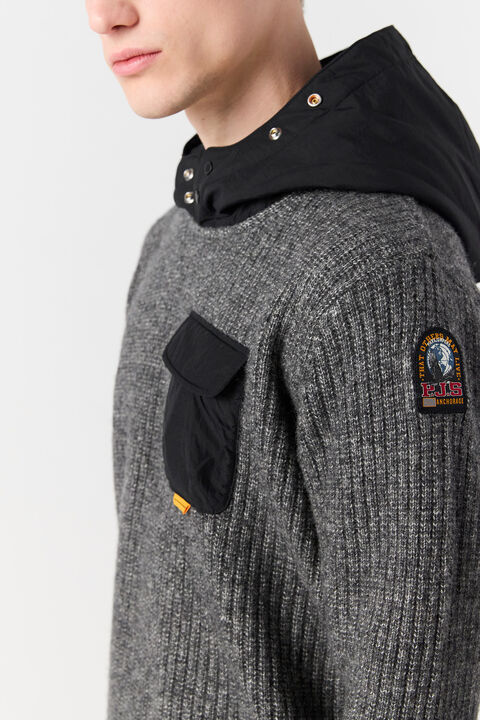 Parajumpers NOTAK - CREWNECK SWEATER BLACK 25WMPMKNWK03P490541