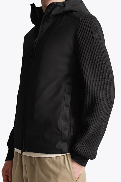 Parajumpers ROCHER RIVER - HYBRID CARDIGAN BLACK 26WMPMHYKT03P460541