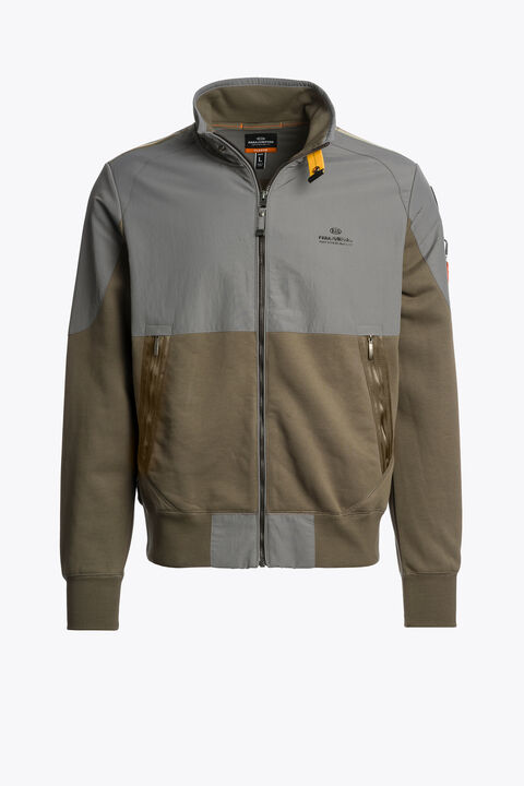 Parajumpers JANGO - FULL-ZIP FLEECE OLIVE GREY  -  PEWTER 25WMPMFLRE03P58B035