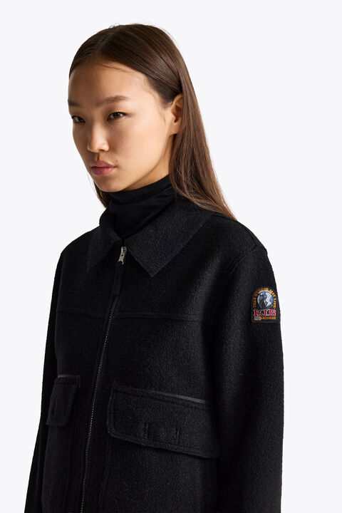 Parajumpers AMALU - WOOL JACKET BLACK 26WMPWJKLV31P690541