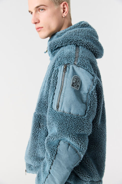 Parajumpers CAMAGLIO - CURLY FLEECE HOODIE PURITAN GREY 25WMPMFLPY01P520104