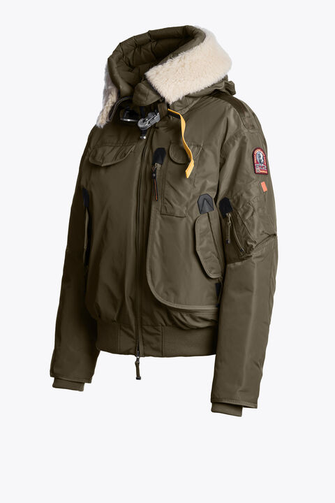 Parajumpers GOBI S. - HOODED BOMBER OLIVE GREY 25WMPWJKMA41P660103