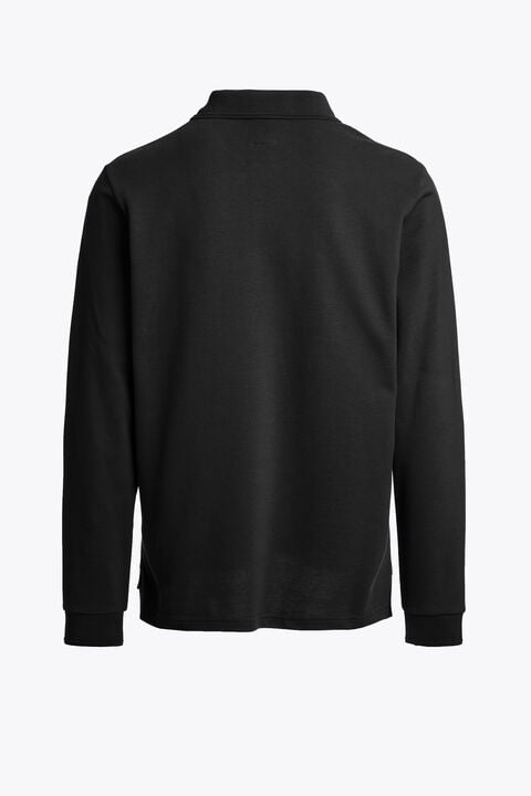 Parajumpers KERROBERT - LONG SLEEVE POLO SHIRT BLACK 26WMPMPORQ03P210541