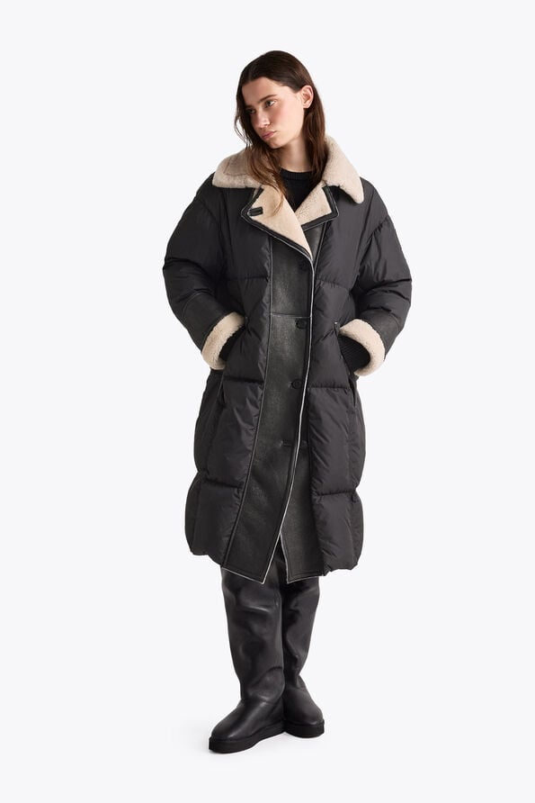 Parajumpers VELNA - LONG PUFFER OFF BLACK - BLACK 26WMPWJKHN32P55B071