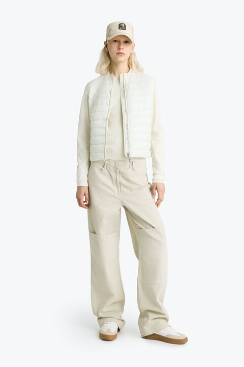 Parajumpers CORINA - HYBRID SWEATSHIRT MOSSY CHALK 26SMPWHYFP33P550277