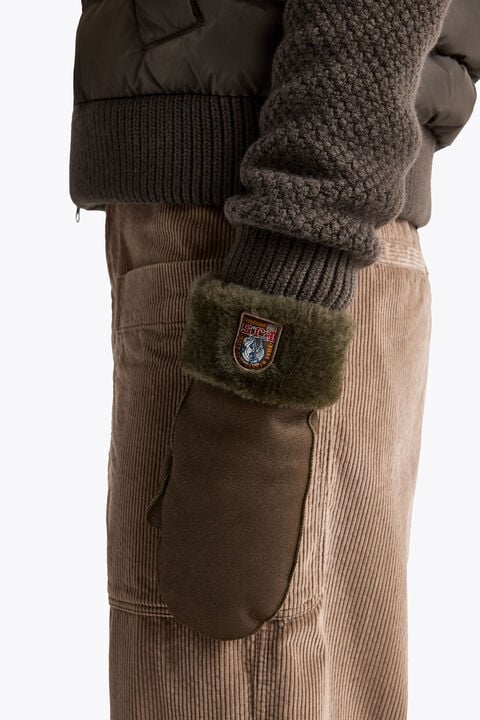 Parajumpers BARDEN - SHEARLING MITTENS SLATE MUD 26WMPAGLGL12PAO0128