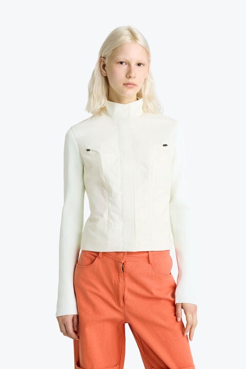 Parajumpers KRYSTA - HYBRID CARDIGAN MOSSY CHALK - STAR WHITE 26SMPWHYTV31P77B063