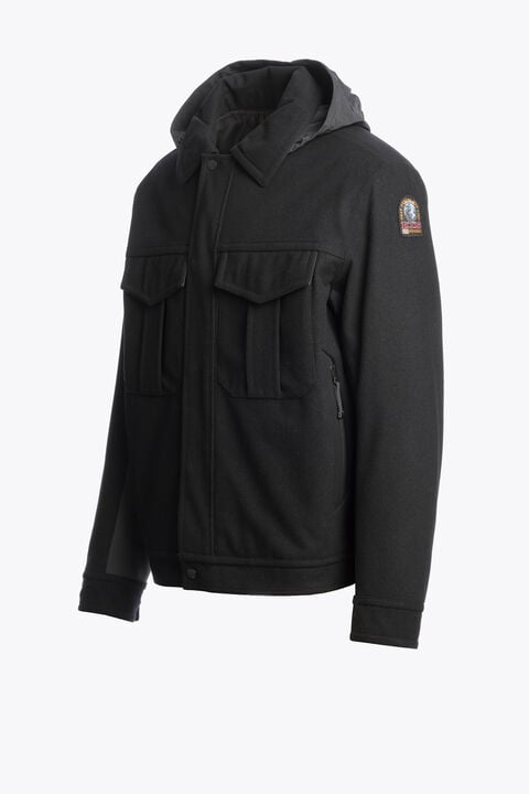 Parajumpers HINA - WOOL JACKET BLACK 26WMPMJKLZ01P230541