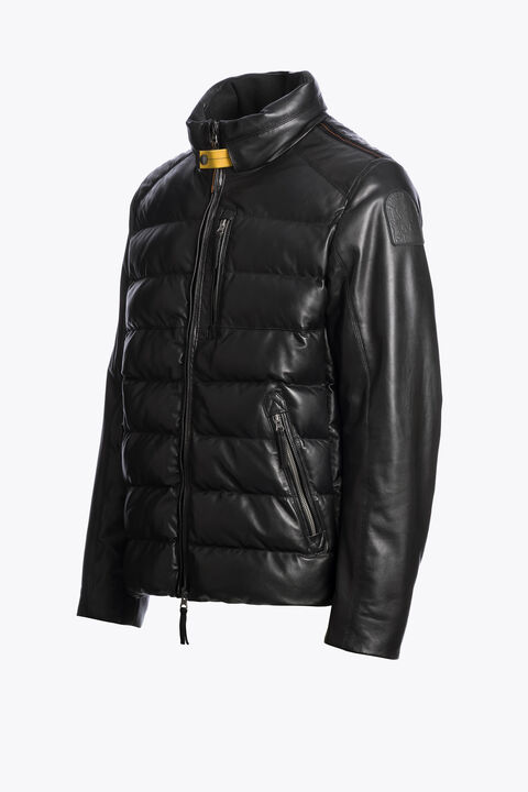 Parajumpers ERNIE - LEATHER JACKET BLACK 26WMPMJKLE02P040541