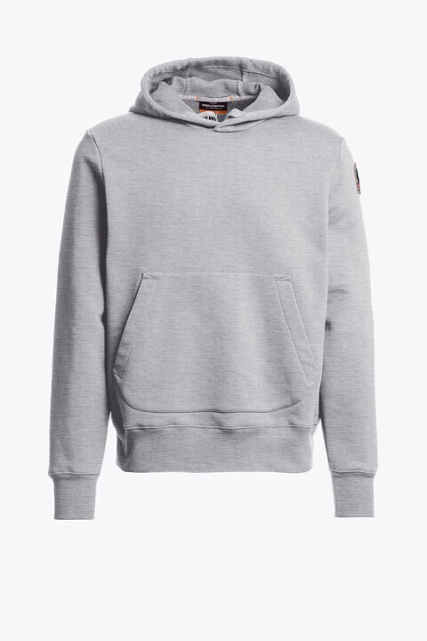 Parajumpers EVEREST - HOODED SWEATSHIRT ASH GREY MELANGE 26WMPMFLEY22P160608