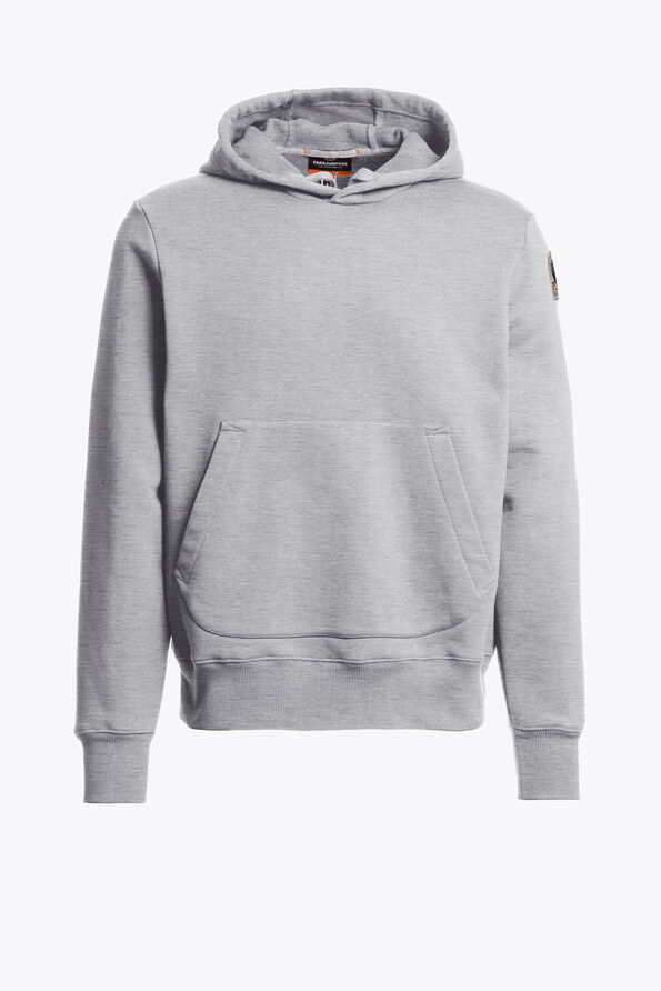 Parajumpers EVEREST - HOODED SWEATSHIRT ASH GREY MELANGE 26WMPMFLEY22P160608