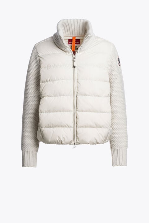 Parajumpers MOONIE - HYBRID CARDIGAN CHALK WHITE 26WMPWHYHS35P620131