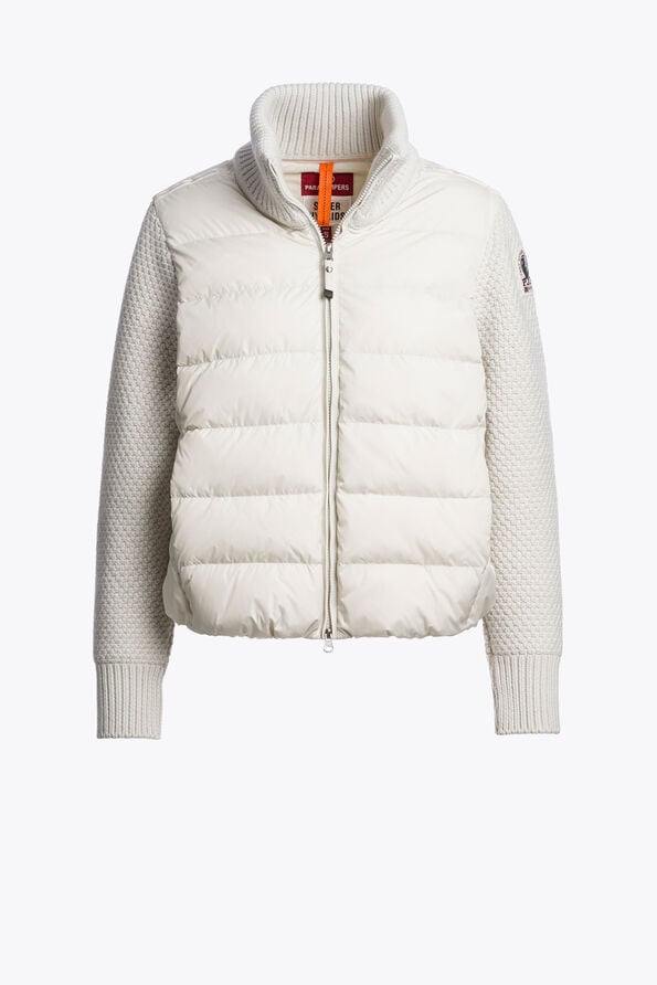 Parajumpers MOONIE - HYBRID CARDIGAN CHALK WHITE 26WMPWHYHS35P620131