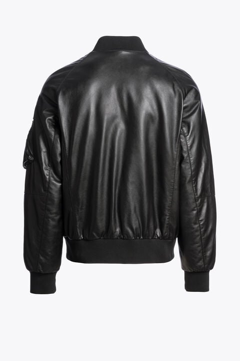 Parajumpers MORVIN - LEATHER BOMBER BLACK 26WMPMJKLE03P040541