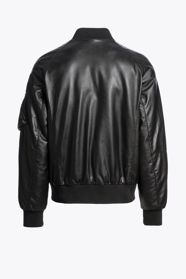 Parajumpers MORVIN - LEATHER BOMBER BLACK 26WMPMJKLE03P040541
