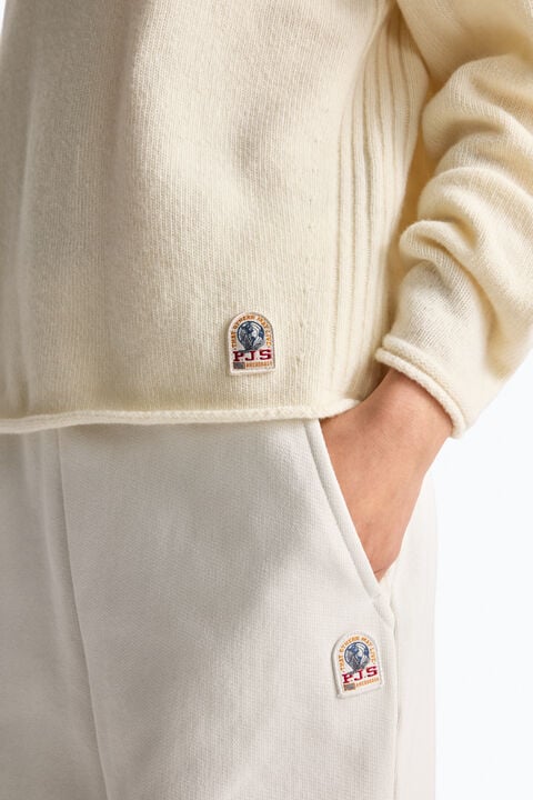 Parajumpers CINERARIA - HALF-ZIP SWEATER WARM IVORY 26WMPWKNNK32P730132