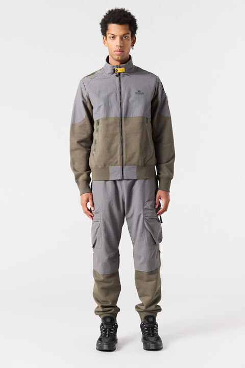 Parajumpers JANGO - FULL-ZIP FLEECE OLIVE GREY  -  PEWTER 25WMPMFLRE03P58B035