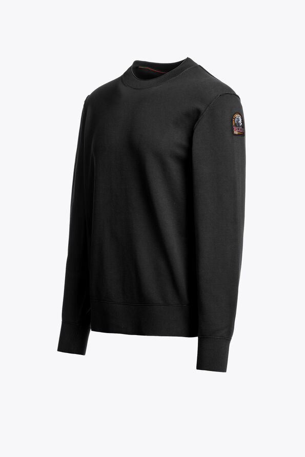Parajumpers BASIC BRAW - CREWNECK SWEATER BLACK 26WMPMKNKC04P140541
