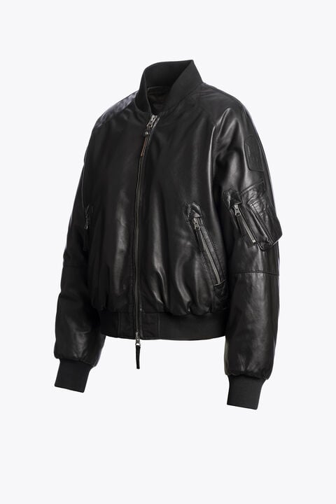 Parajumpers FAUREL - LEATHER BOMBER BLACK 26WMPWJKLE30P540541