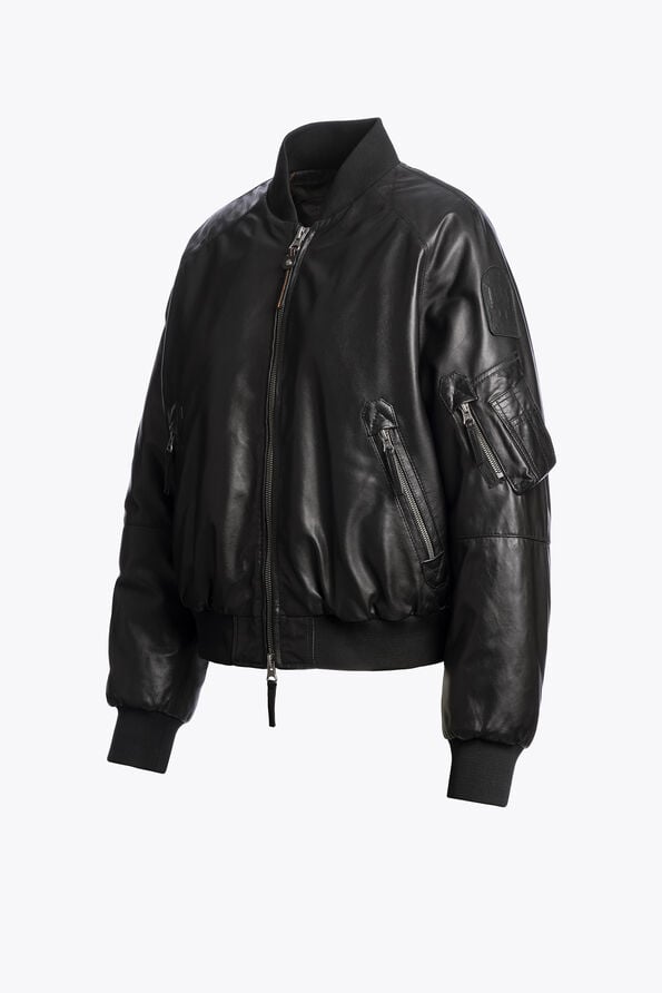Parajumpers FAUREL - LEATHER BOMBER BLACK 26WMPWJKLE30P540541