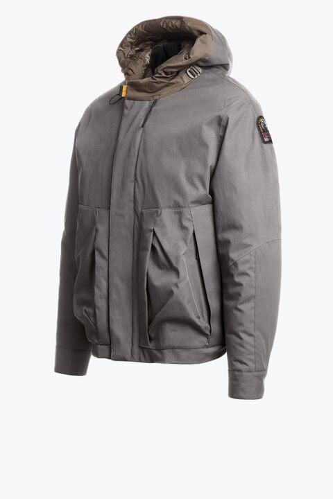 Parajumpers KOUGE - HOODED PUFFER NOWHERE - SLATE MUD 26WMPMJKBI01P22B073