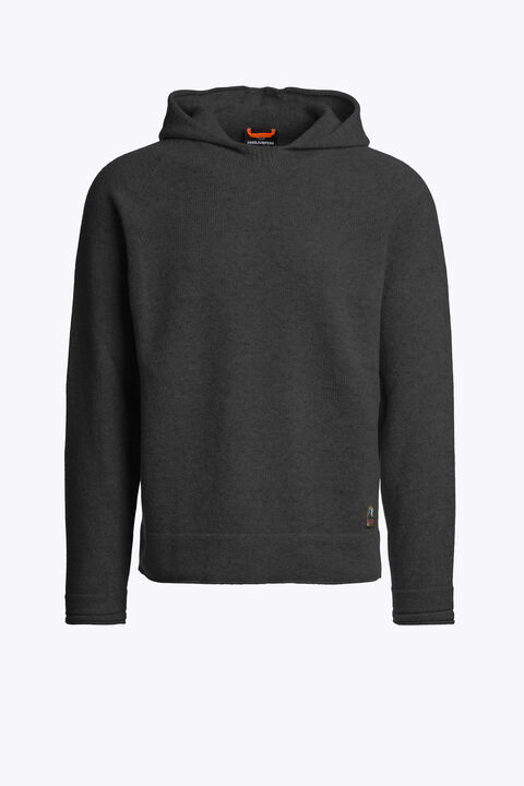 Parajumpers SAUBLE - HOODED SWEATER BLACK 26WMPMKNNK01P290541