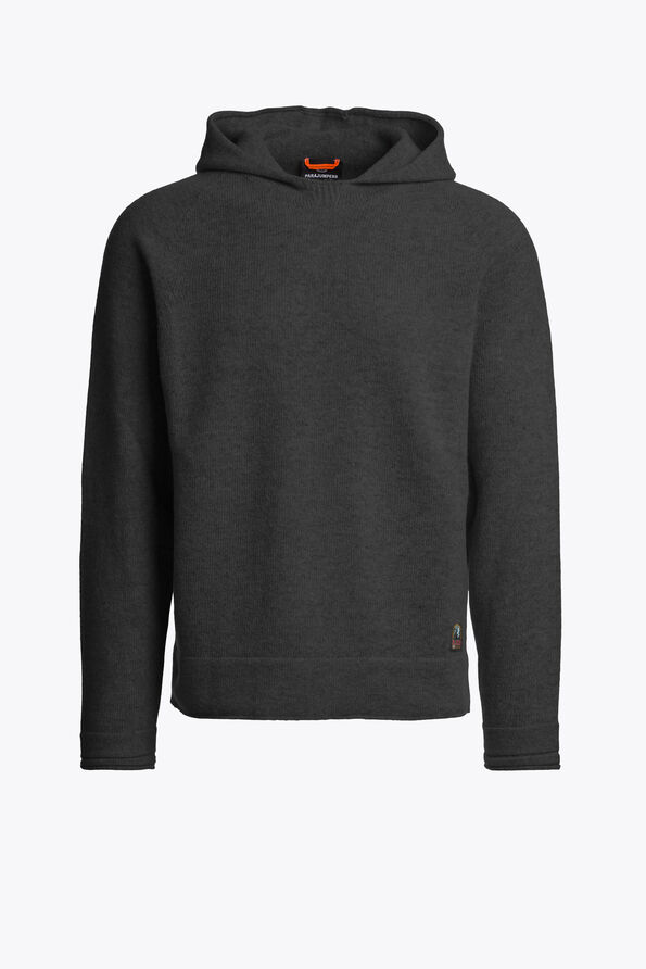 Parajumpers SAUBLE - HOODED SWEATER BLACK 26WMPMKNNK01P290541