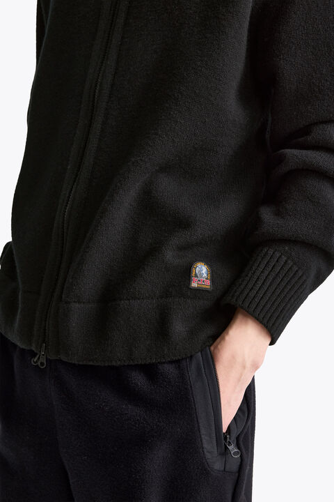 Parajumpers LEVICO - FULL-ZIP CARDIGAN BLACK 26WMPMKNLW03P280541