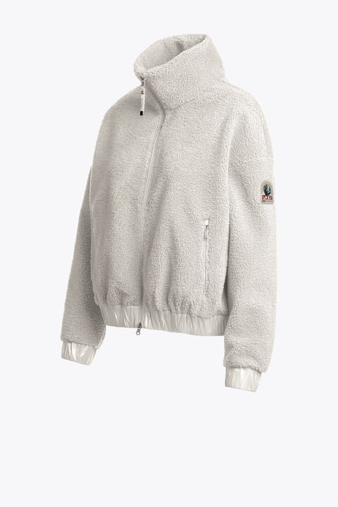 Parajumpers SORI - FULL-ZIP SWEATSHIRT CHALK WHITE 26WMPWFLPF32P640131