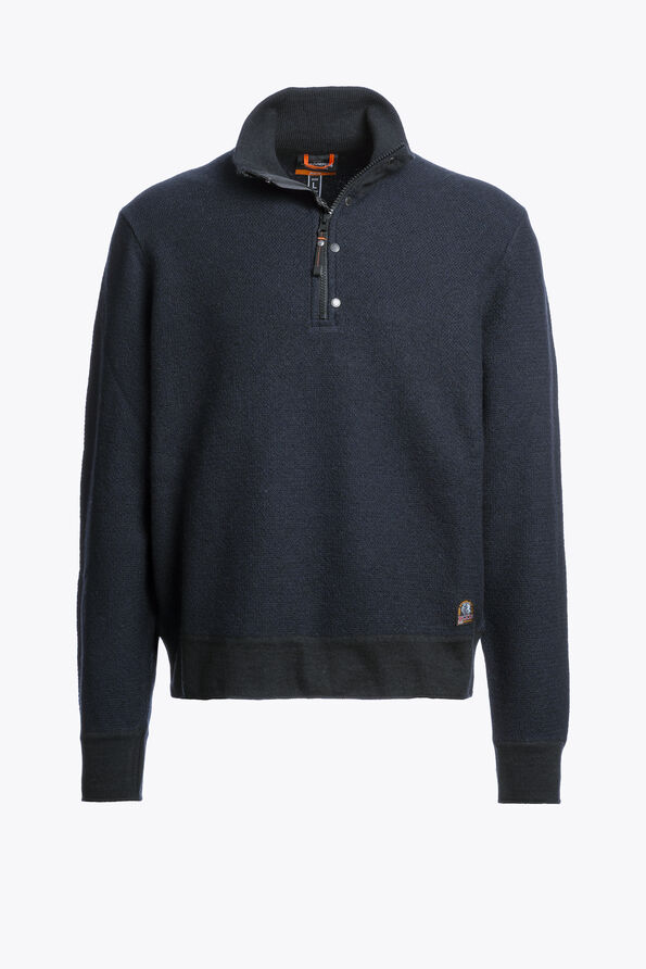 Parajumpers JACUP - HALF-ZIP CARDIGAN BLUE NAVY 26WMPMKNRK13P350316