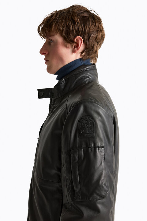 Parajumpers SOWERS - LEATHER JACKET BLACK 26WMPMJKLG01P400541