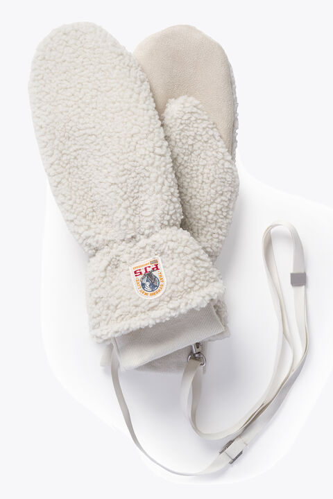 Parajumpers ILOVA - CURLY FLEECE MITTENS CHALK WHITE 26WMPAGLGL40PAN0131