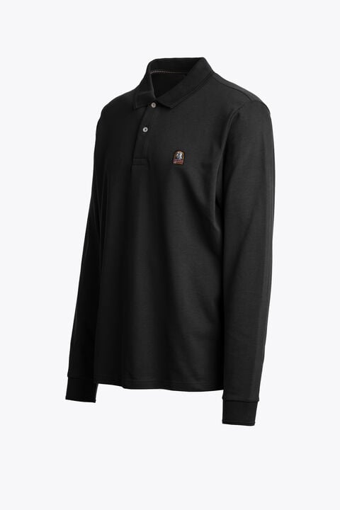 Parajumpers KERROBERT - LONG SLEEVE POLO SHIRT BLACK 26WMPMPORQ03P210541