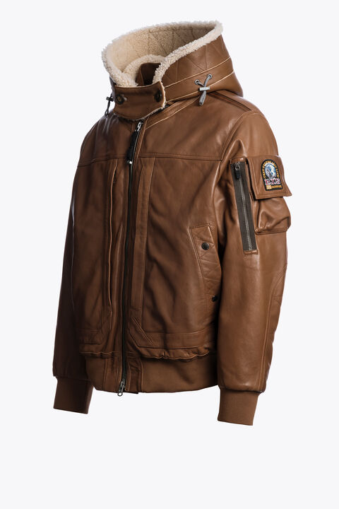 Parajumpers JULIUS SPECIAL - LEATHER BOMBER JACKET CLAY 25WMPMJKSE02P050616